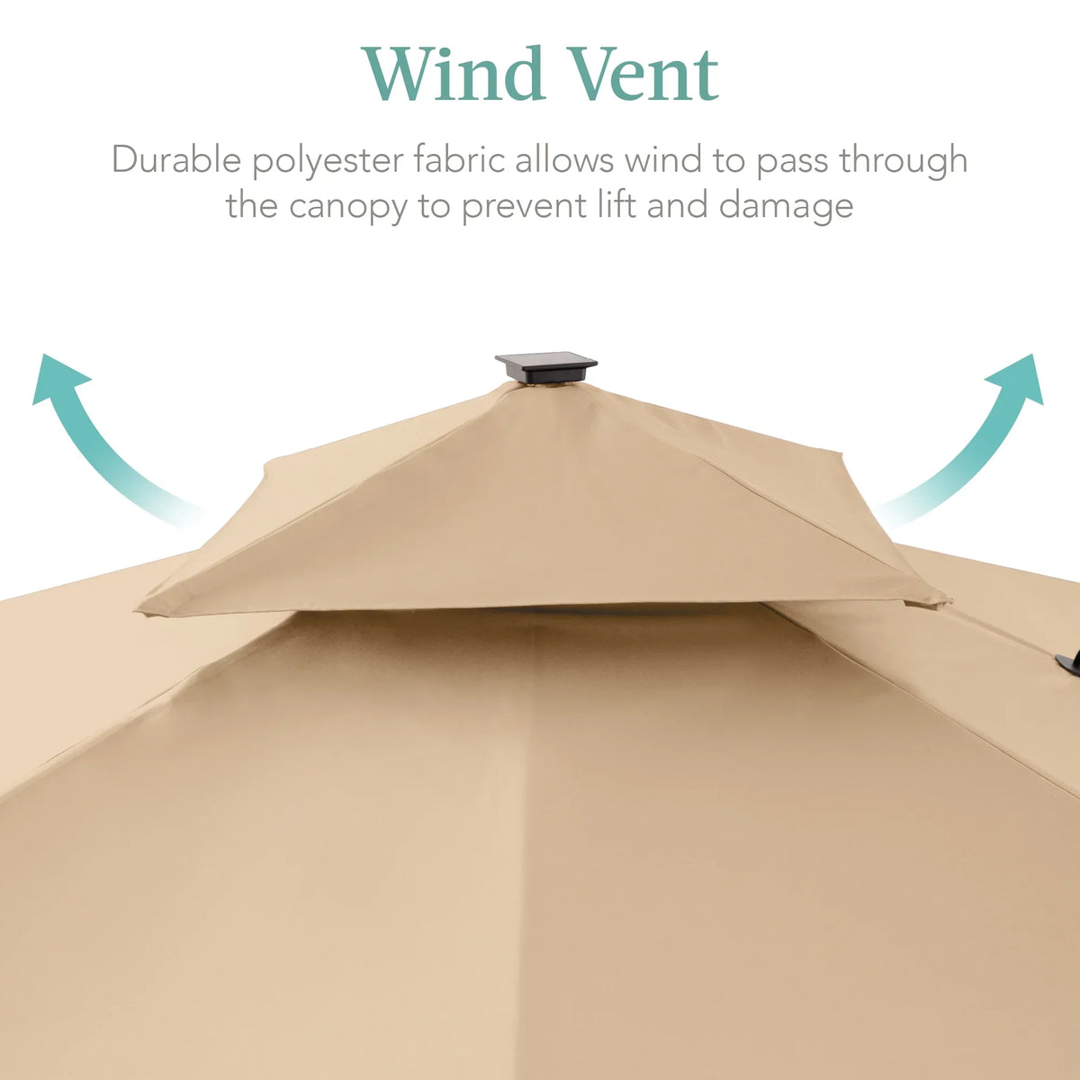 2026 NewBest Choice Products 10x10ft 2-Tier Square Outdoor Solar LED Cantilever Patio Umbrella w/ Base Included - Tan