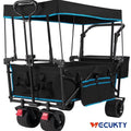 2026 NewVECUKTY Collapsible Garden Wagon Cart with Removable Canopy Black