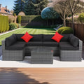 2026 New7 Piece Patio Furniture Sets Outdoor Sectional PE Rattan Outdoor Furniture Patio Conversation Set with Cushions and Glass Coffee Table, for Balcony Lawn and Garden, Gray