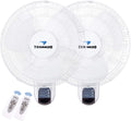 2026 New2 Pack - Tornado 16 Inch Wall Mount Fan - Remote Control Included - 3 Speed Settings - UL Safety Listed