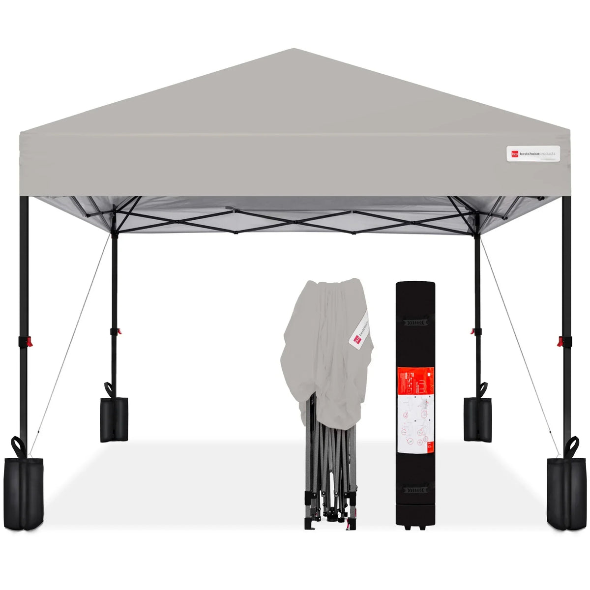 2026 NewBest Choice Products 12x12ft Easy Setup Pop Up Canopy w/ 1-Button Setup, Wheeled Case, 4 Weight Bags - Navy Blue