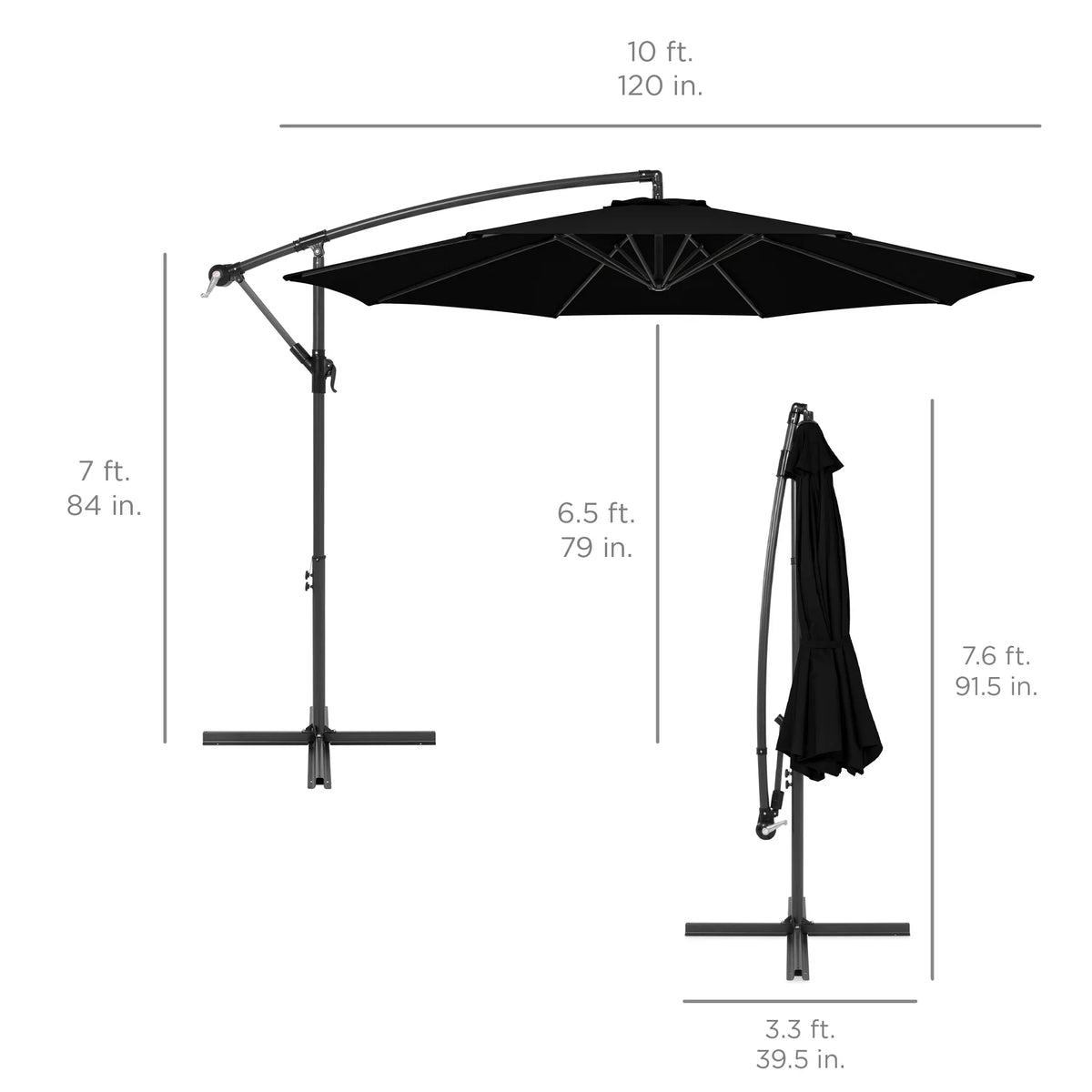 2026 NewBest Choice Products 10ft Offset Hanging Outdoor Market Patio Umbrella w/ Easy Tilt Adjustment - Tan