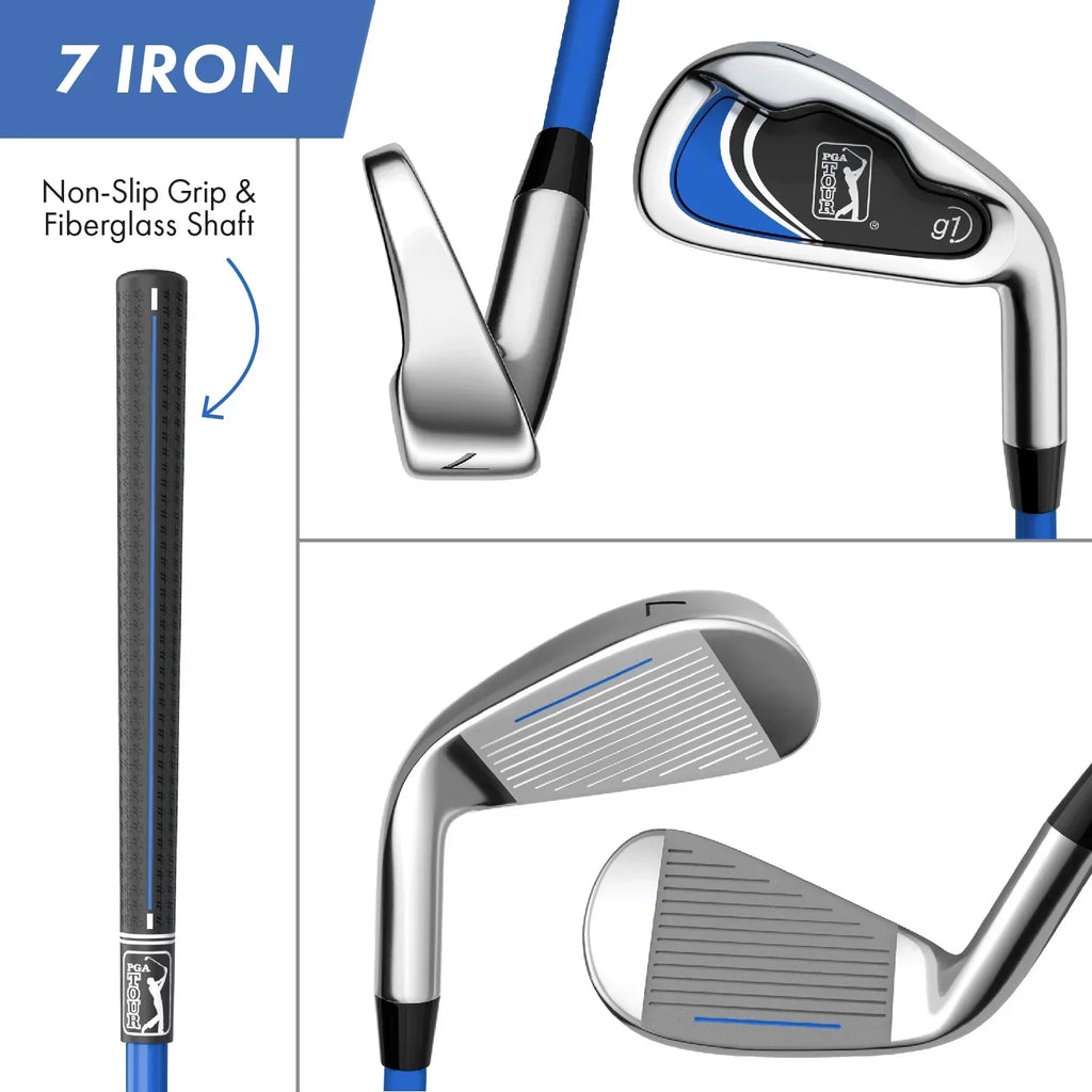 2026 NewPGA Tour Right-Handed 10 Piece Kids Golf Club Stand Bag Set; Player Height 4'8 - 5'2", Ages 8-12