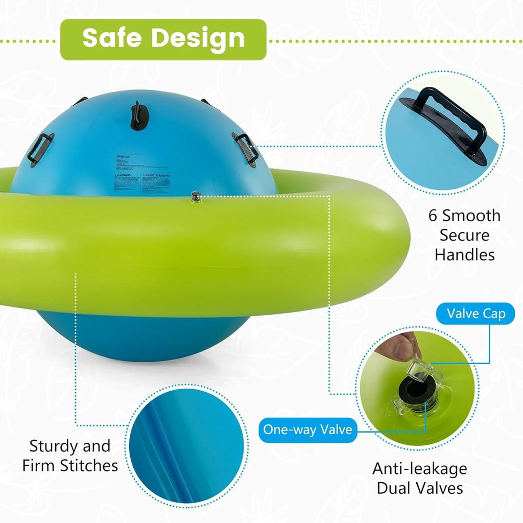 2026 NewOLAKIDS 8FT Inflatable Dome Rocker Bouncer, Outdoor Kids Giant Roll and Play Seesaw Rocker with 6 Secure Handles, Max Weight 250 LBS, Toddlers Climbing Toy Backyard Play Center Equipment