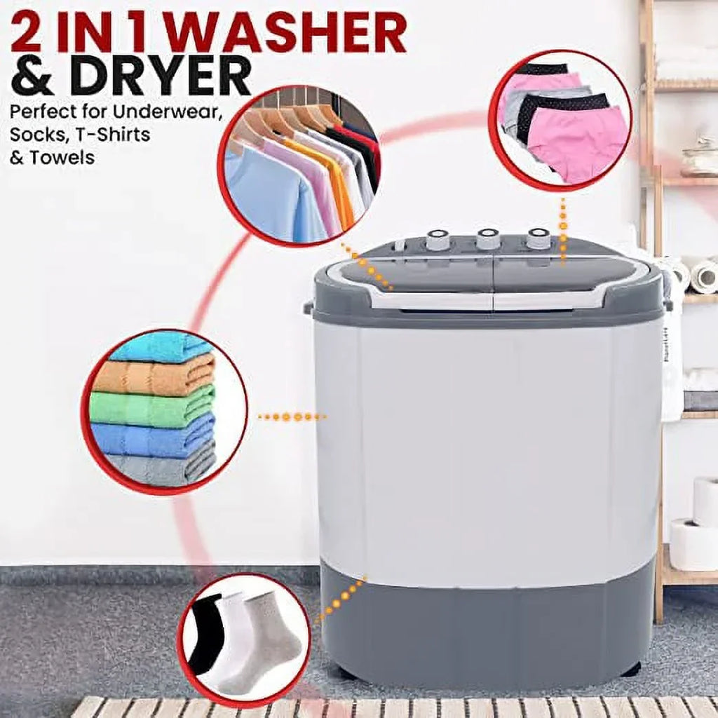 2026 NewPyle Pure Clean 110 Volt 2 in 1 Compact and Portable Washer and Dryer, Gray