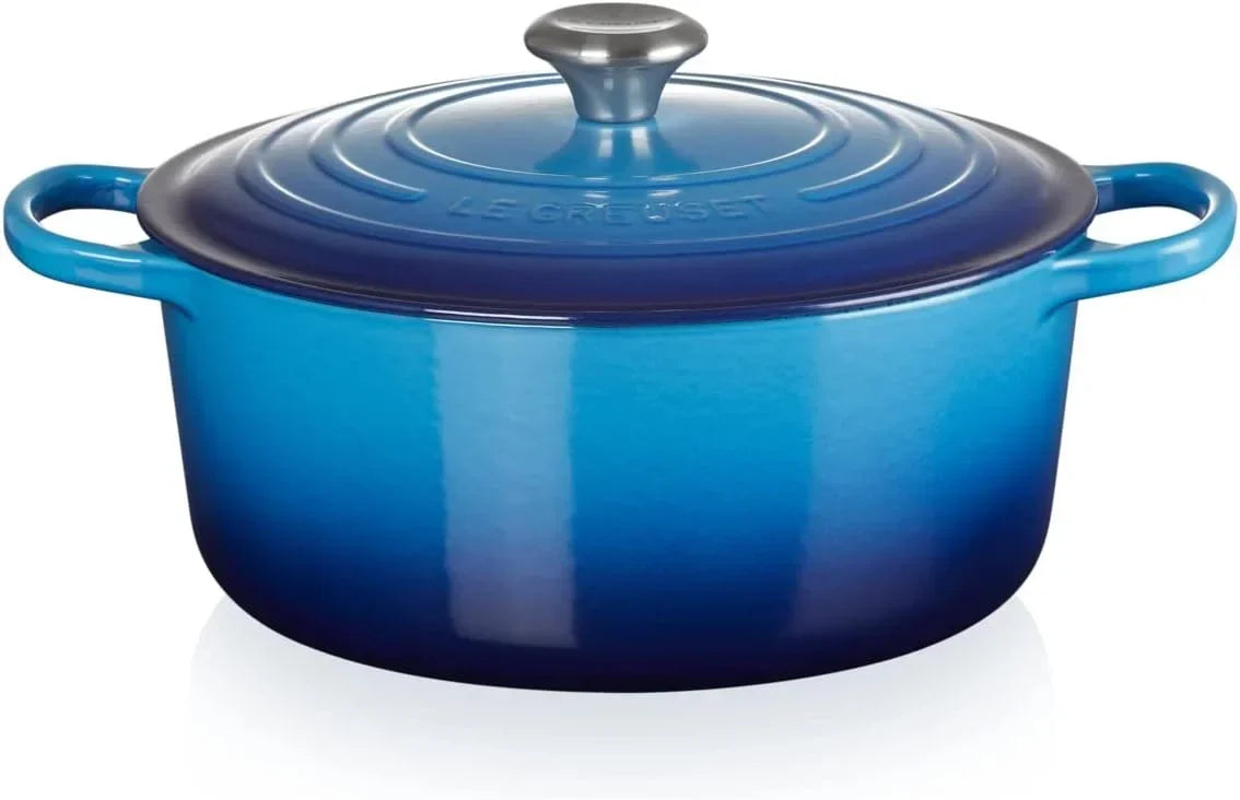 2026 NewLe Creuset Signature Enamelled Cast Iron 28cm Round Casserole Dish With Lid, Blue