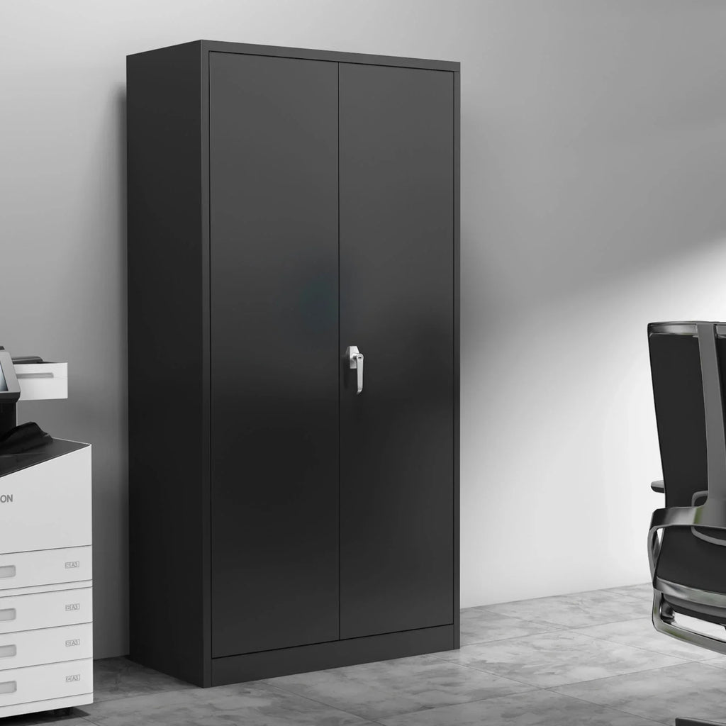 2026 NewAobabo 72 Inch Locking Storage Cabinet w/ Adjustable Shelves, Gray