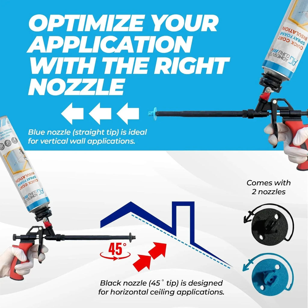 2026 NewAdhesive Guru Spray Foam Insulation Kit (18 x 32.80 oz/930 gr - 360 Board feet), Self-Expanding Adhesive Foam, Closed Cell Heat Insulation & Acustic Spray with Cleaner and Dispensing Gun- 18 Pack