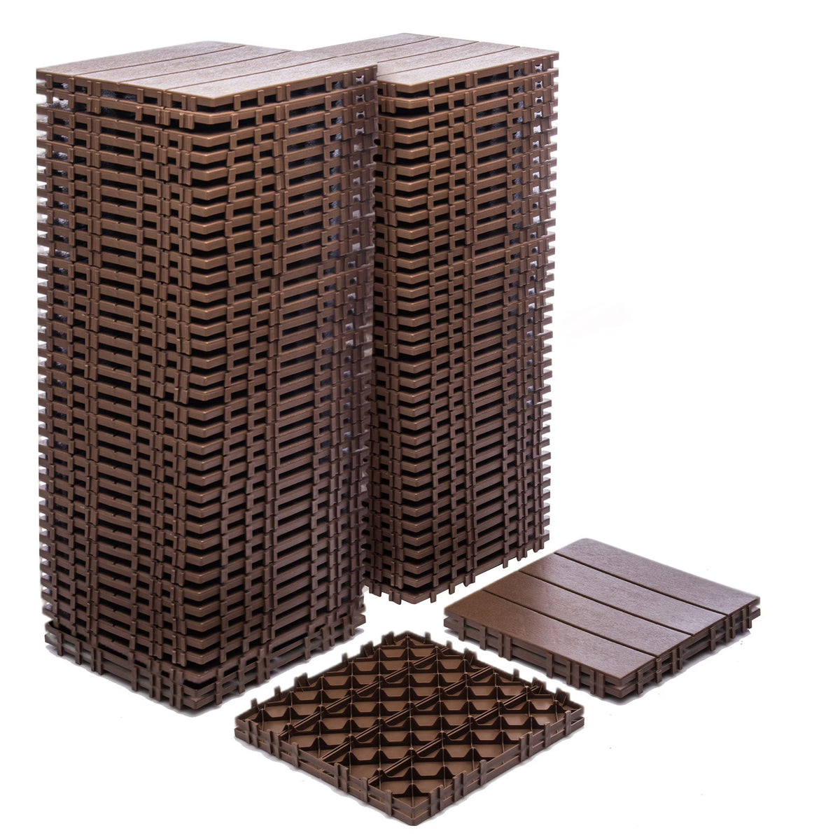 2026 New76-Pack Plastic Interlocking Deck Tiles - 68.80 Sq.Ft Outdoor Plastic Flooring Super Durable & Waterproof All-Weather Indoor/Outdoor