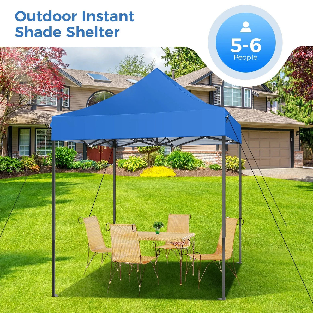 2026 NewSANOPY 6.6 x 6.6 FT Pop Up Canopy Tent, Heavy Duty Canopy Easy Set up All Weather Waterproof Outdoor Canopy Tent for Parties, Beach, Garden, Camping with 1 Handbag, 3 Adjustable Heights, UPF50+