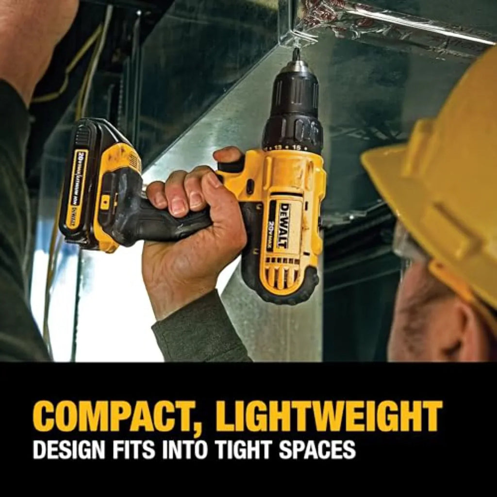 2026 NewDEWALT 20V Max Cordless Drill/Driver Kit, Compact, 1/2-Inch (DCD771C2), Yellow