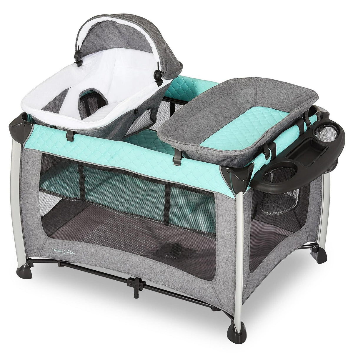 2026 NewDream On Me Princeton Deluxe Nap N Pack 3-in-1 Convertible Playard. Changer and Bassinet in Mint