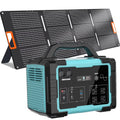 2026 New1000W Portable Solar Generator, 1024Wh LiFePO4 Battery Power Station with 100W Solar Panel, USB-C Power Bank for for Camping, Outdoor Travel, RV, and Home Emergency-Blue
