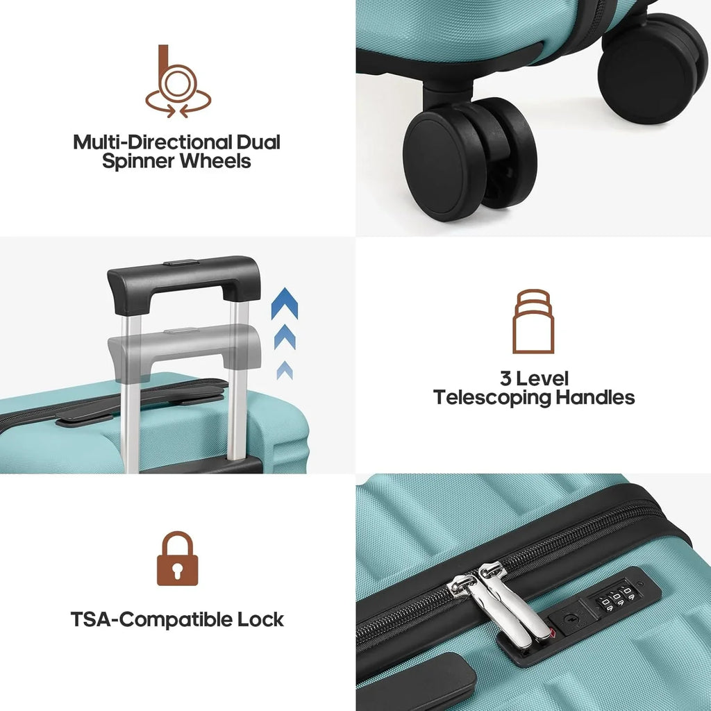 2026 NewMIUSSE Luggage Sets 3 Piece, 20 Inch Carry On Luggage with Wheels, 100% PC Hardshell Suitcase with TSA Lock, Carry On Suitcases Airline Approved With Travel Backpack for Men Women
