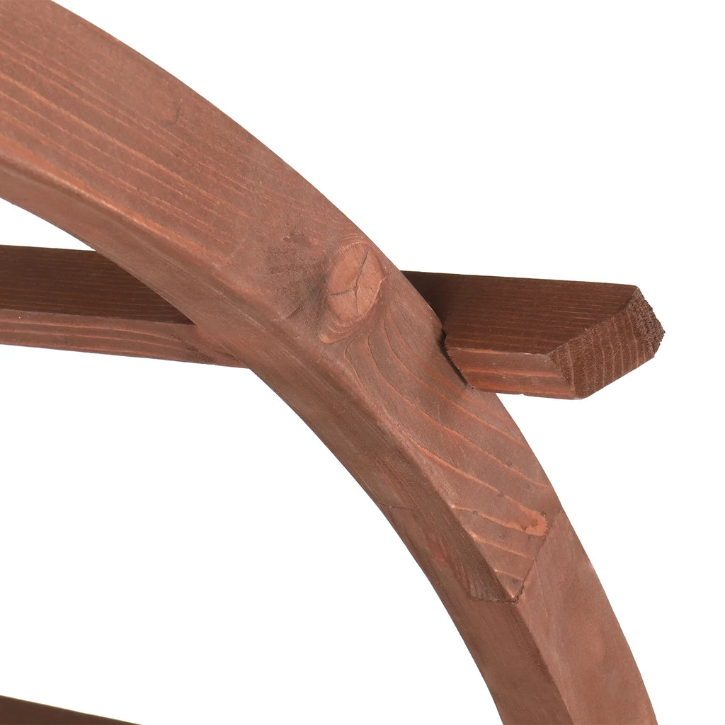 2026 New6.8FT Wooden Arch with Bench for 2 People, Garden Arbor Trellis for Climbing Plant, Outdoor Garden Lawn Backyard Patio Decor, Dark Brown