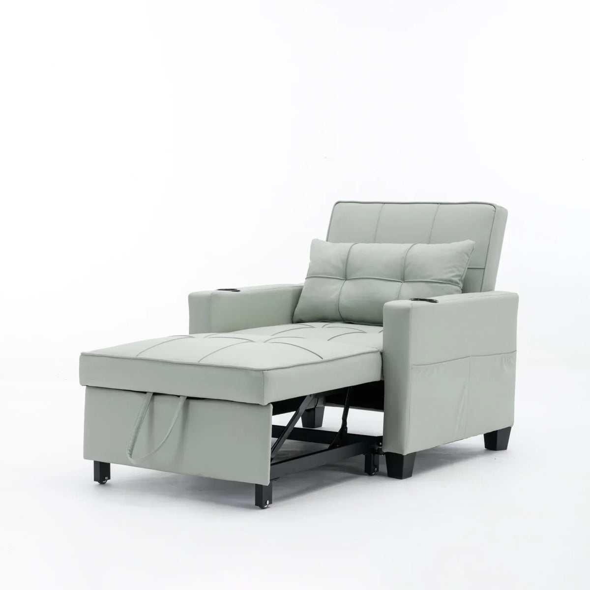 2026 NewConvertible Futon Sofa Bed, 3-in-1 Multi-Functional Sleeper Chair Bed with USB Ports, Adjustable Backrest Recliner,for Living Room Bedroom Small Space, Tech Cloth, Dark Grey