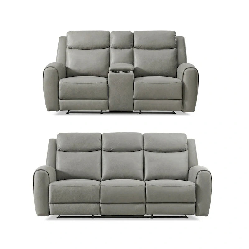 2026 Conjunto reclinable de 2 piezas estilo transicional, gris