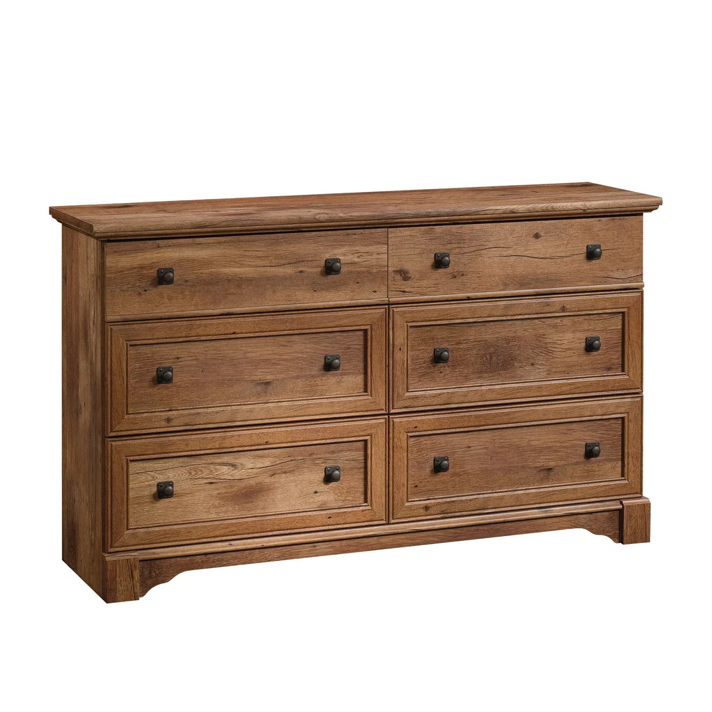 2026 NewSauder Palladia 6-Drawer Bedroom Dresser, Vintage Oak Finish