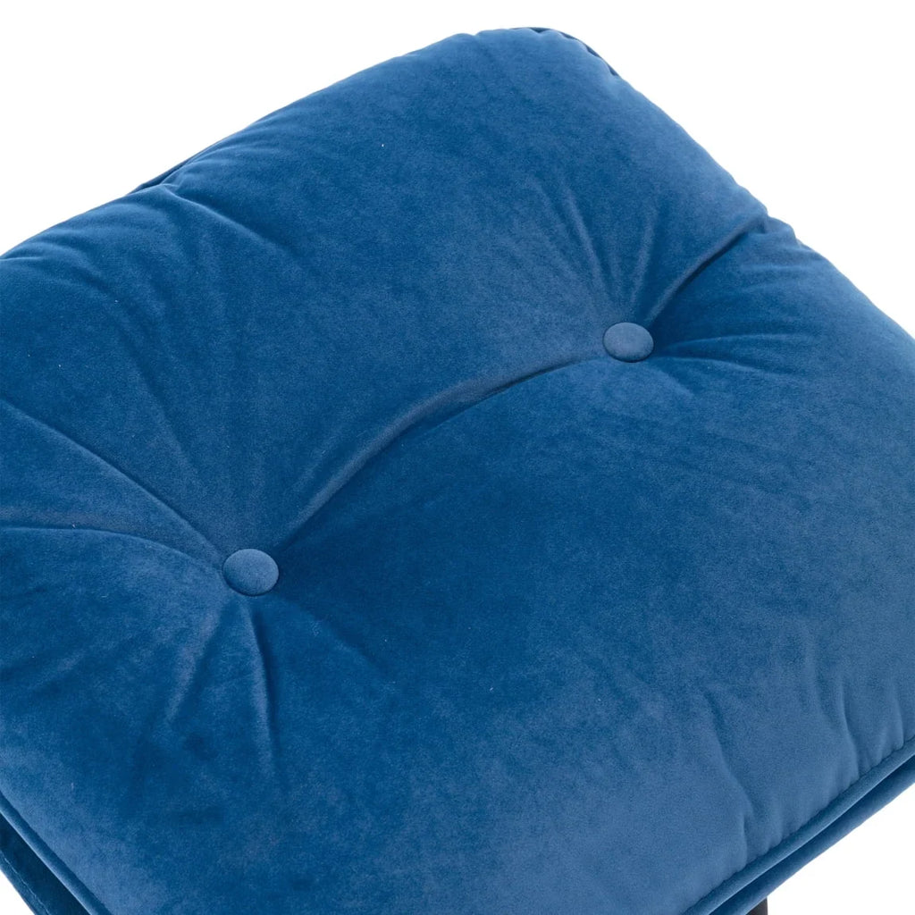 2026 NewVelvet Swivel Accent Chair with Ottoman, Modern Chaise Lounge Chair with Metal Frame and Footstool, Comfy Armchair Reading Chair for Living Room Bedroom Office,Blue
