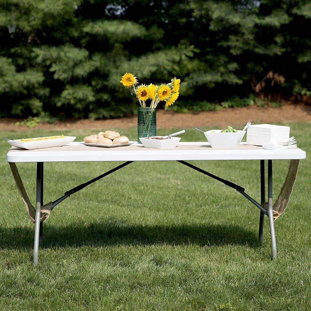 2026 NewAmazing for less 8ft Folding Table White Plastic Portable Long Foldable Tables Indoor Outdoor Party Picnic Camping Fold Table 8 Foot (4ft, 6ft, 8ft)