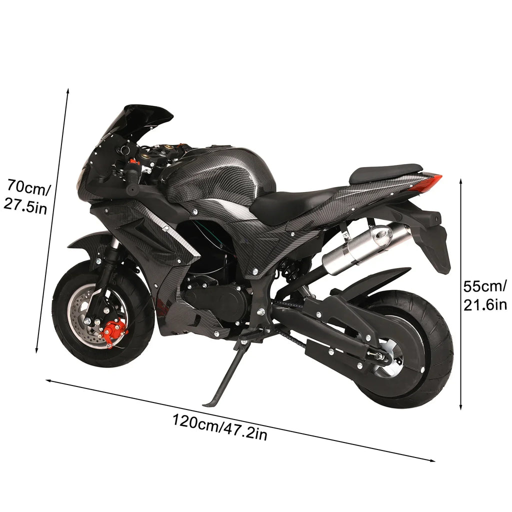 2026 NewAQQW 49cc Gas Mini Motorcycle for Adults & Kids, 4-Stroke Mini Bikes, Gas Mini Dirt Bikes Ride on Toys, Max Load 441Lbs, Best Gifts for Kids