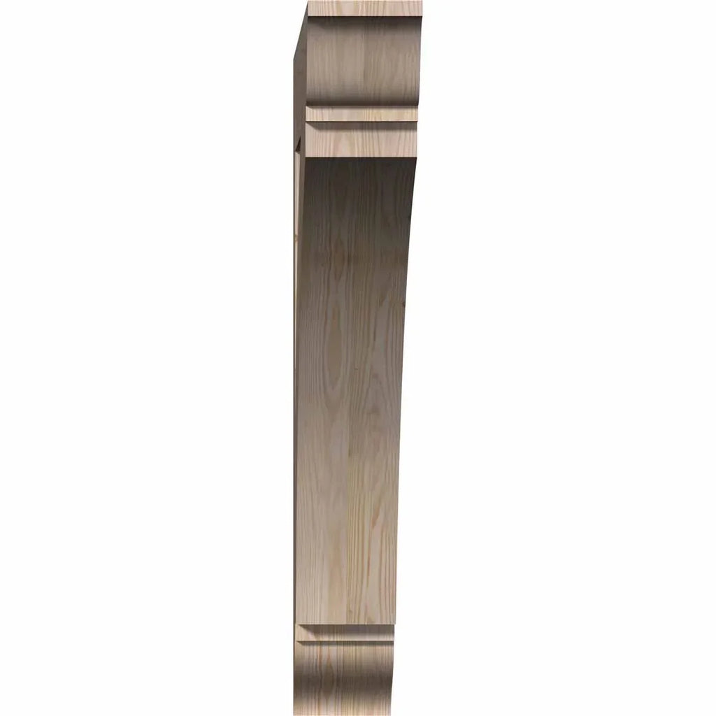 2026 NewEkena Millwork 4"W x 18"D x 18"H Thorton Traditional Rough Sawn Bracket, Western Red Cedar