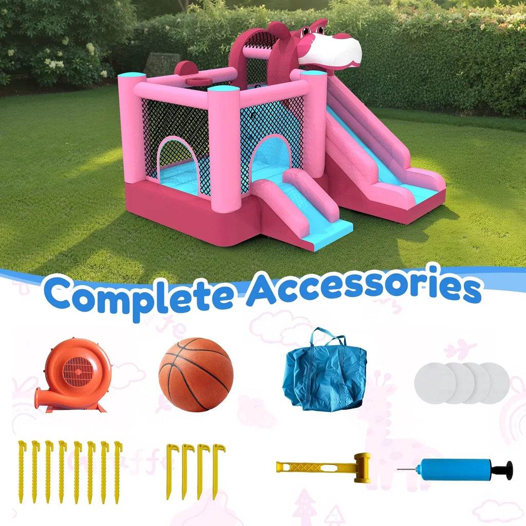 2026 NewMukidy 114''x 114'' x 92.5'' Inflatable Bounce Houses for Kids 3-10 with Blower Double Slide and Ball Pit/Indoor Bouncy House, PVC, Child, Teen, Toddler"Blue