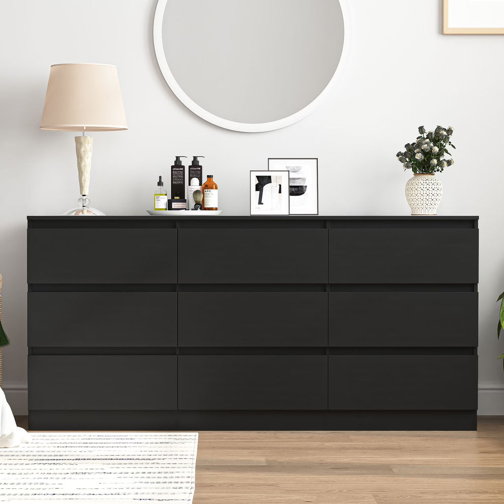 2026 NewResenkos Modern Mid Century 6 Drawer Wide Dressers Chests for Bedroom, Chest of Drawer Organizer Grey