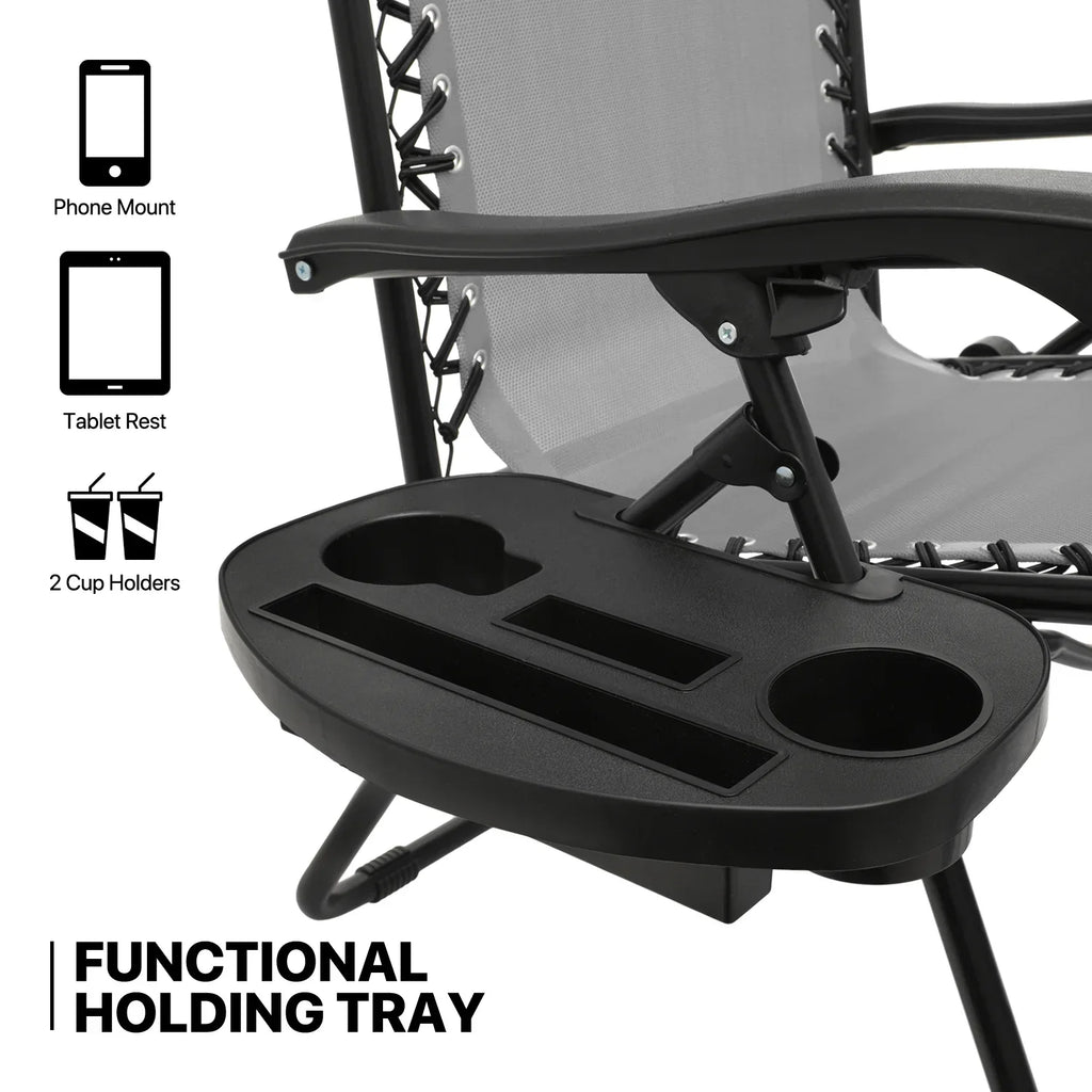 2026 NewMoNiBloom Zero Gravity Chairs Set of 2, Folding Outdoor Patio Beach Recliner with Canopy Shade & Headrest, Black