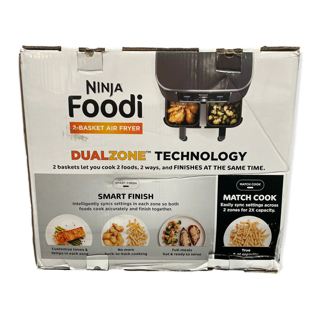2026 NewNinja Foodi 8 qt 2-Basket Air Fryer, Black - DualZone Technology, Smart Finish