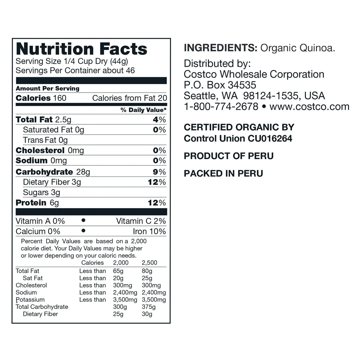 2026 NewKirkland Signature, Organic Quinoa, 4.5 lbs