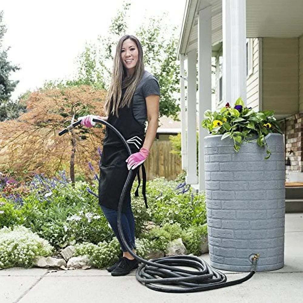 2026 NewGood Ideas IMP-D50-DAR Impressions Downton Rain Saver Rain Barrel, 50 Gallon, Dark Granite