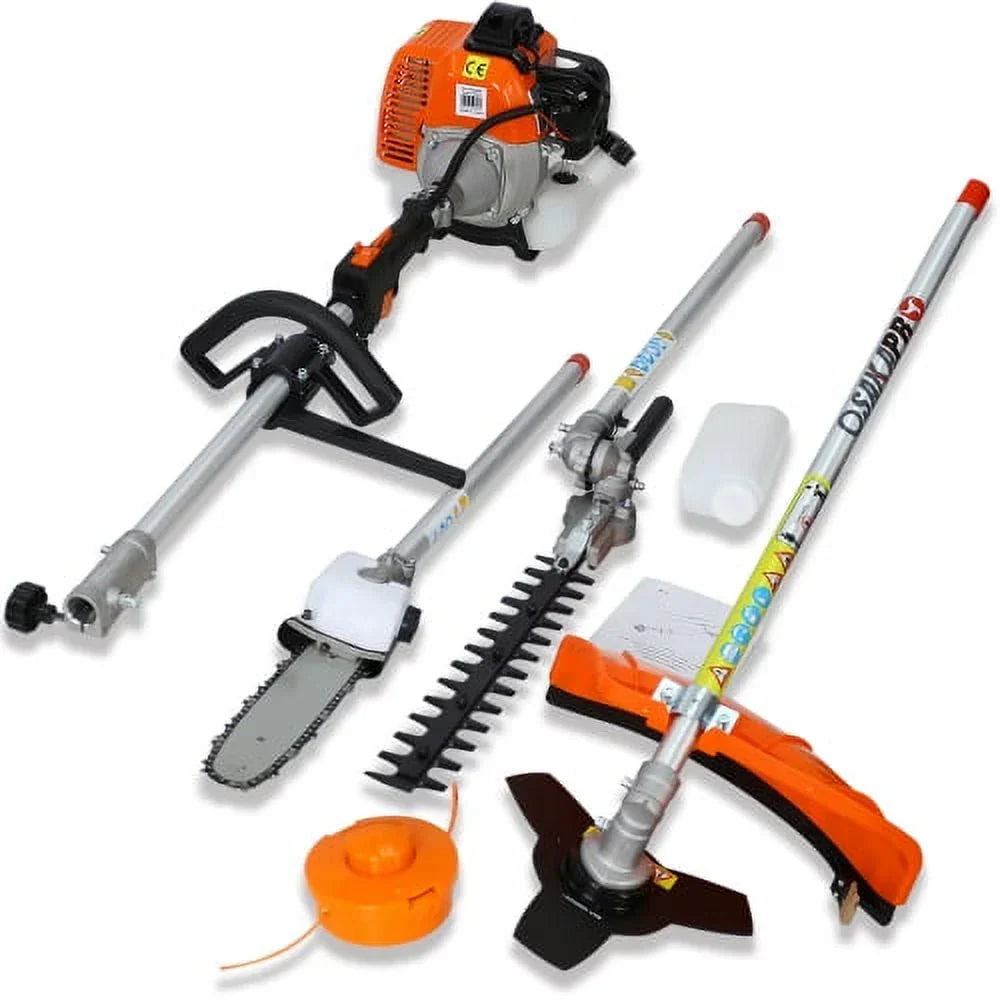 2026 NewMulti-Functional Trimming Tool, 52CC 2-Cycle Garden Tool System with Gas Pole Saw, Hedge Trimmer, Grass Trimmer, Brush Cutter EPA Compliant Garden Combo for Lawn Care
