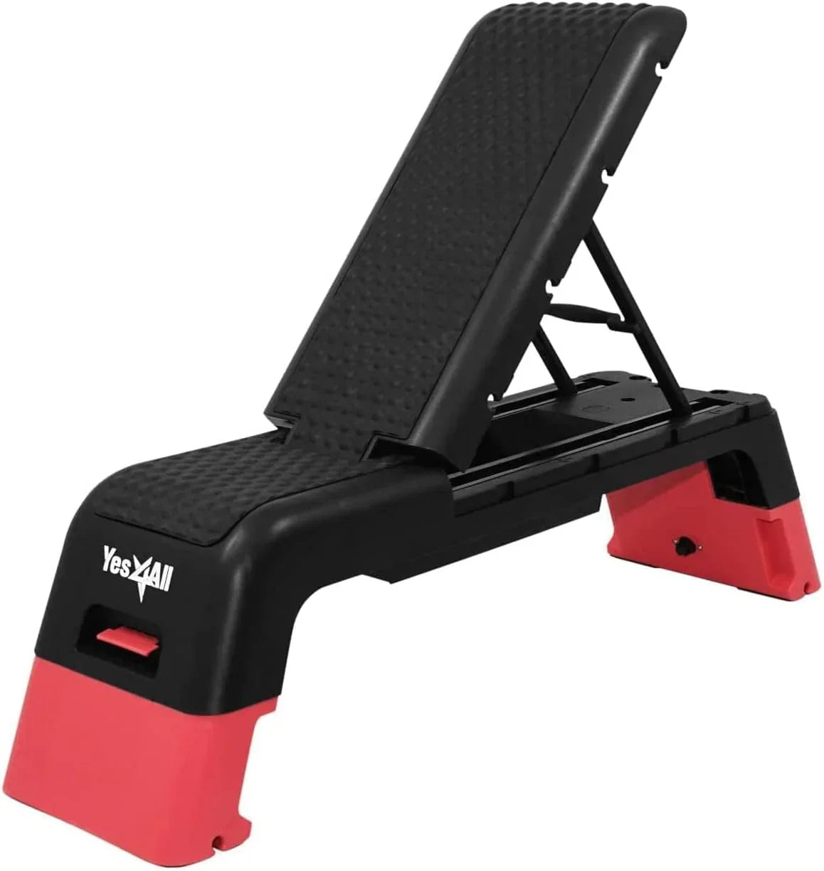2026 NewYes4All Multifunctional Fitness Aerobic Step Platform and Aerobic Deck, Red and Black