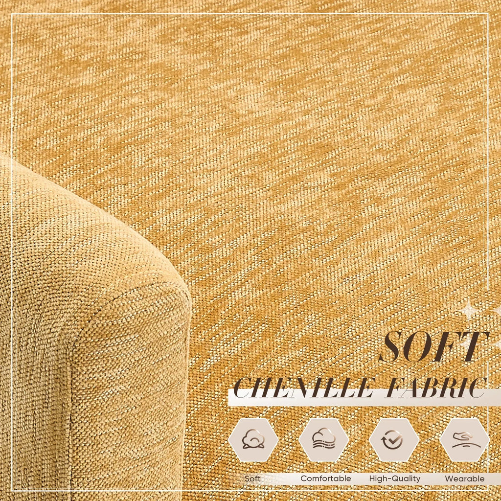 2026 NewMuumblus Oversized Lounge Chair with Ottoman, Cloud Accent Armchair for Living Room, Beige Chenille