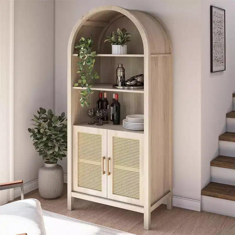 2026 GDFStudio Jackson Armario de almacenamiento moderno arqueado de 70" con 2 puertas
