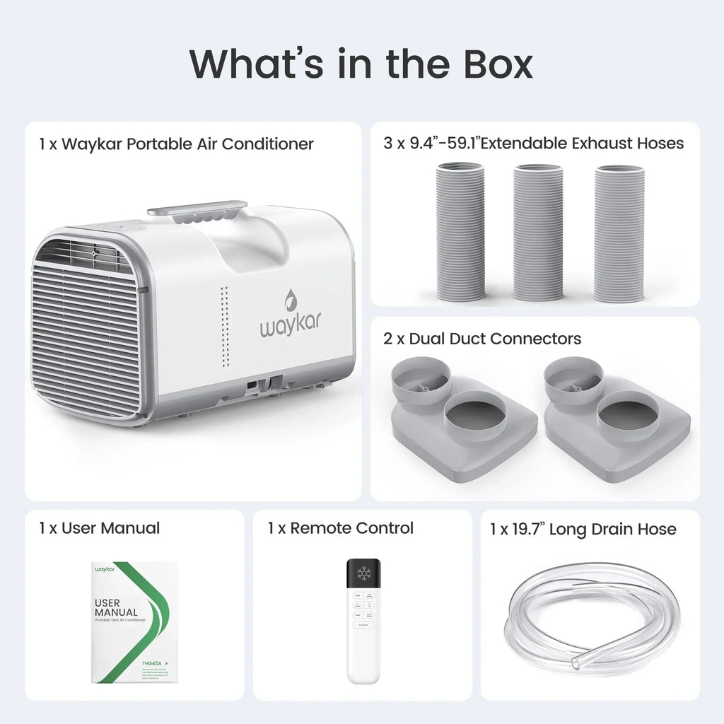 2026 NewWaykar 4500BTU Portable Air Conditioner for Tent, Camping, RV, 130 Sq. Ft., Low Noise, Remote Control