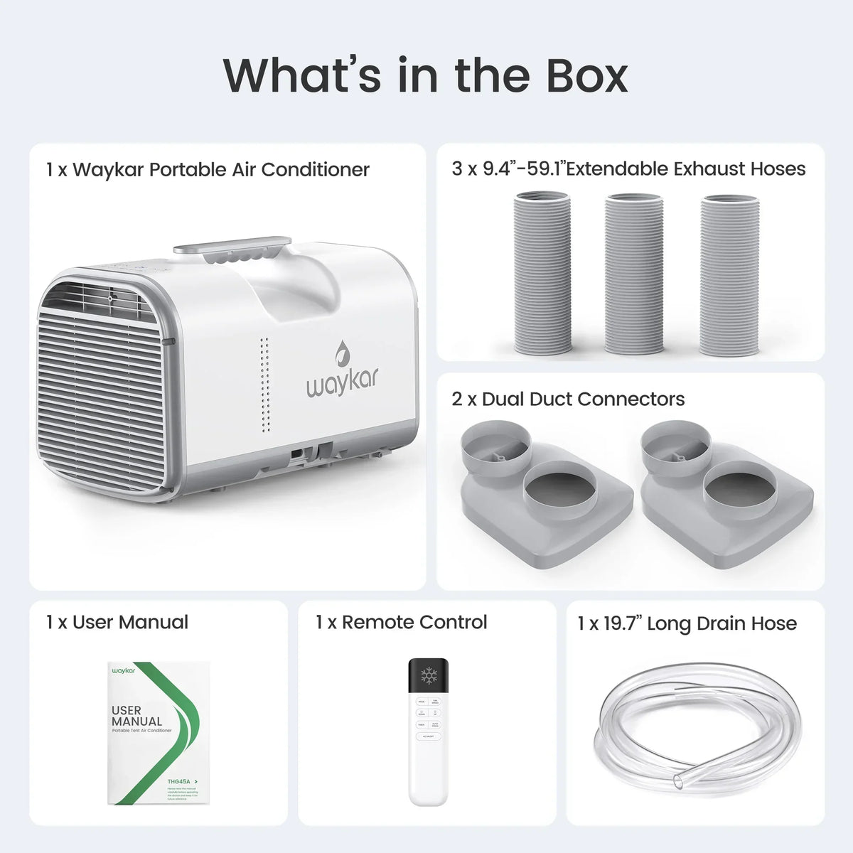 2026 NewWaykar 4500BTU Portable Air Conditioner for Tent, Camping, RV, 130 Sq. Ft., Low Noise, Remote Control