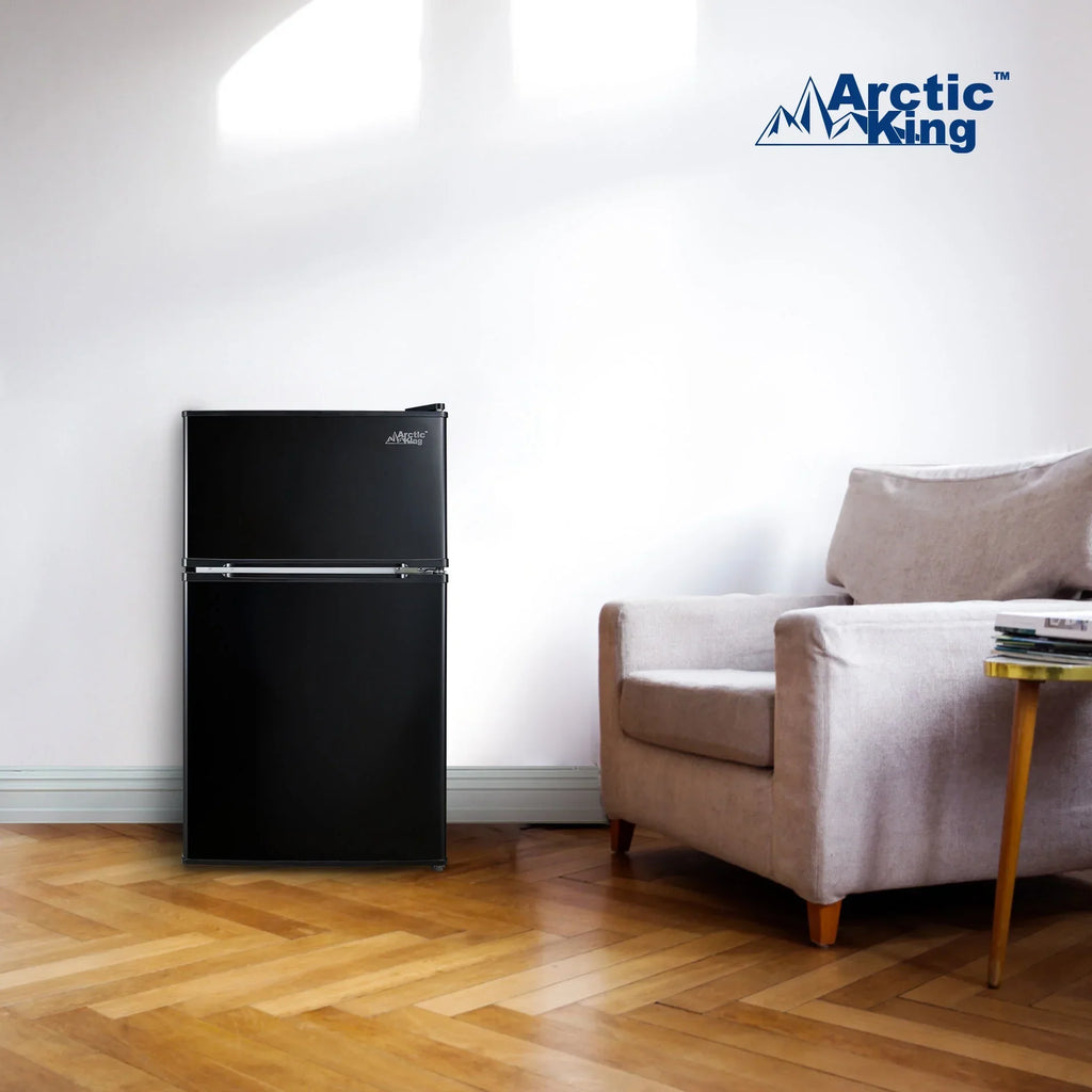 2026 NewArctic King 3.2 Cu ft Two Door Mini Fridge with Freezer, Stainless Steel, E-Star