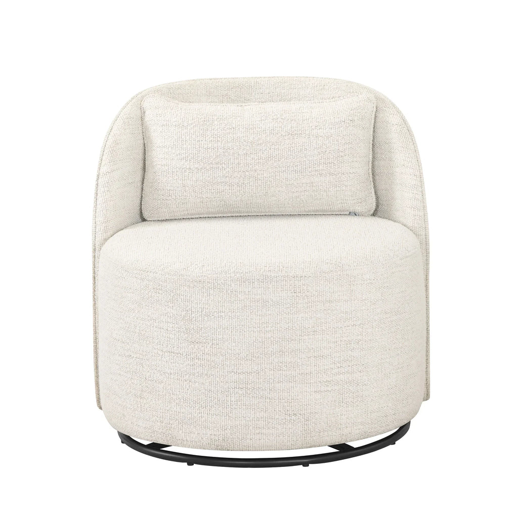 2026 NewBetter Homes & Gardens Juliet Modern Arch Swivel Accent Chair, Cream Boucle