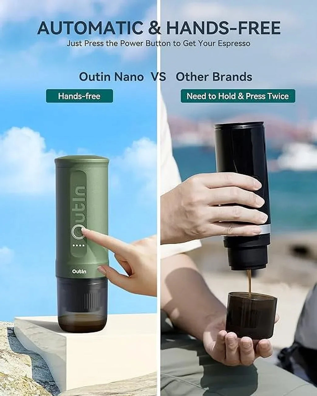 2026 NewNano Portable Electric Espresso Machine: 20 Bar, 3-4 Min Self-Heating, Mini 12V/24V Car Coffee Maker with NS Capsule & Ground Options - Ideal for Camping, Travel, RV, Hiking, Office (Space Grey)