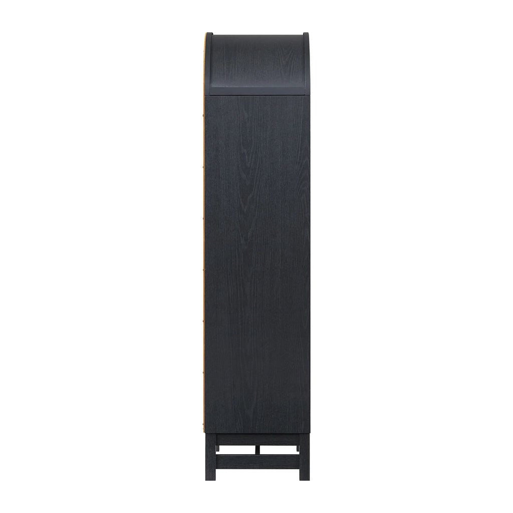 2026 NewBetter Homes & Gardens Juliet Narrow Arch Bookcase, Rich Black and Light Honey