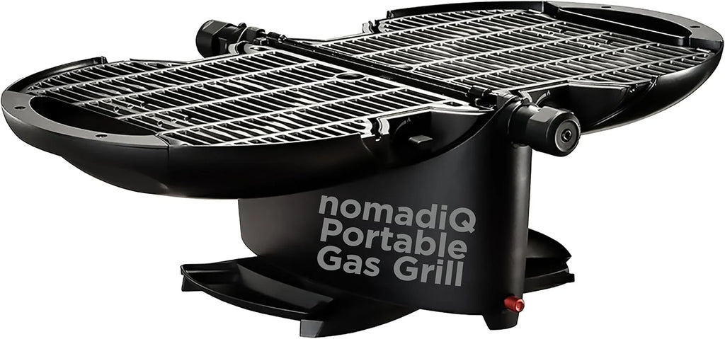2026 NOMADIQ Parrilla portátil de gas propano | Pequeña, pequeña y ligera barbacoa de mesa | Perfecta para camping, portón trasero, cocina al aire libre, RV, barcos, viajes (parrilla)
