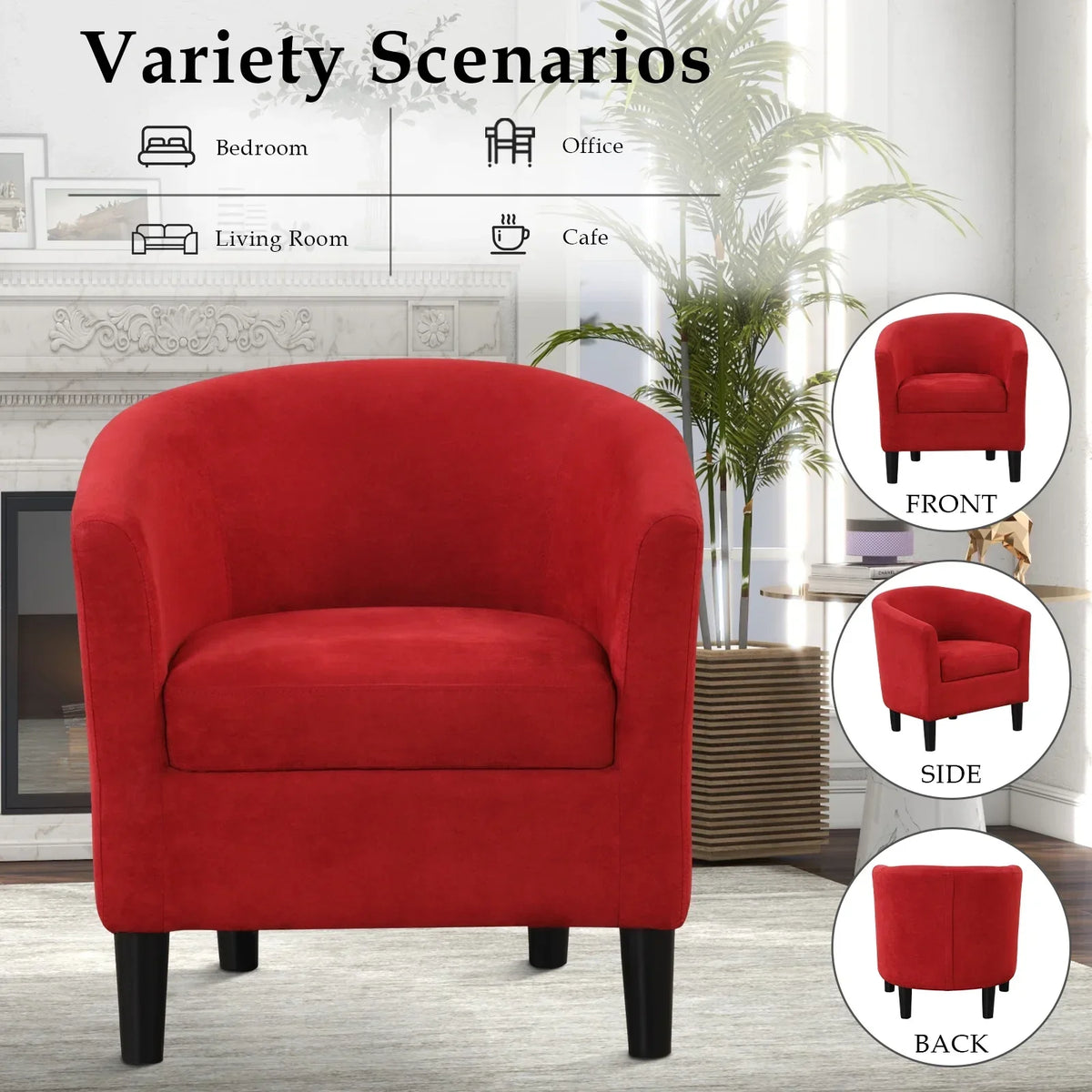 2026 NewBonzy Home Velvet Accent Chair with Ottoman for Living Room,Beige