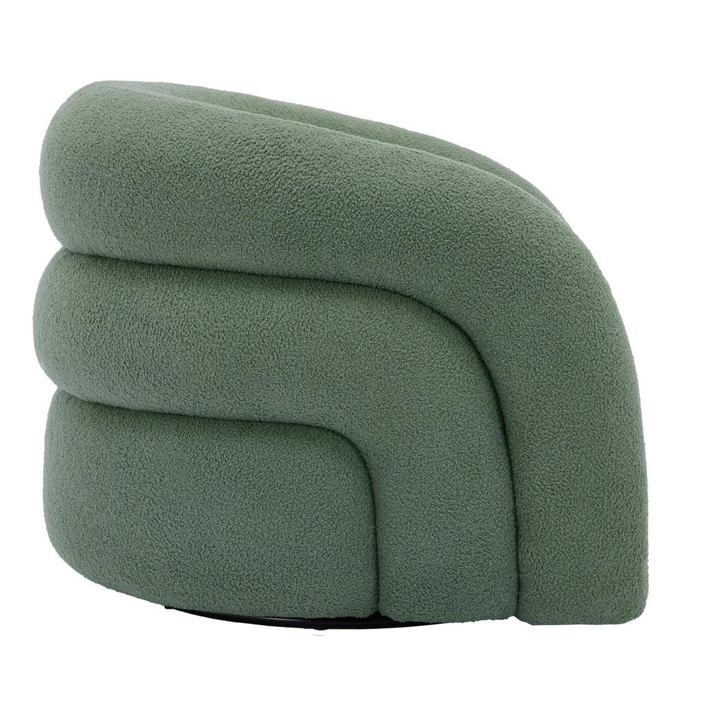 2026 New360" Swivel Accent Chair for Living Room, Boucle Barrel Armchair Single Sofa Chair Reading Chair, Sage Green