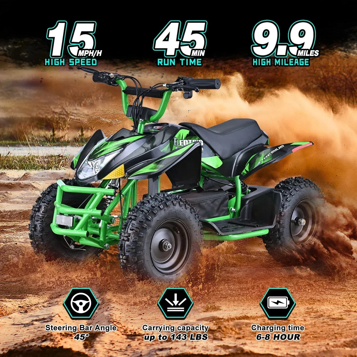 2026 NewAoemoe 500W Ride-On Racer �C 15mph Speed, 36V Battery, 45�C60 Min Play, Blue