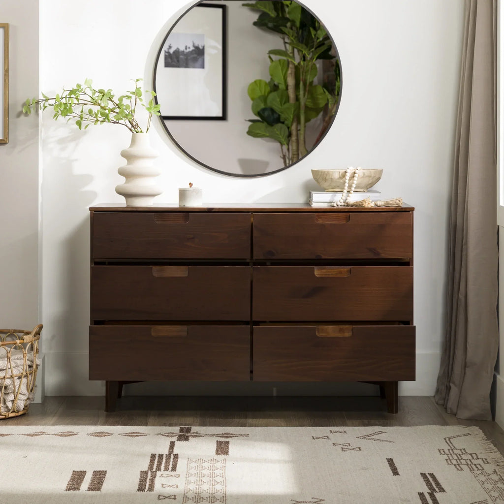 2026 NewWalker Edison Sonoma 6-Drawer Solid Wood Caramel Dresser