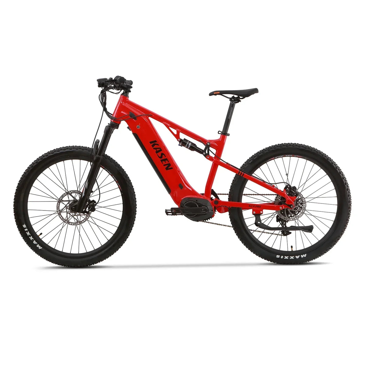 2026 NewKasen Electric Mountain Bike Mid-driven 500w 48v 15ah Full Suspension Throttle and Pedal Assist