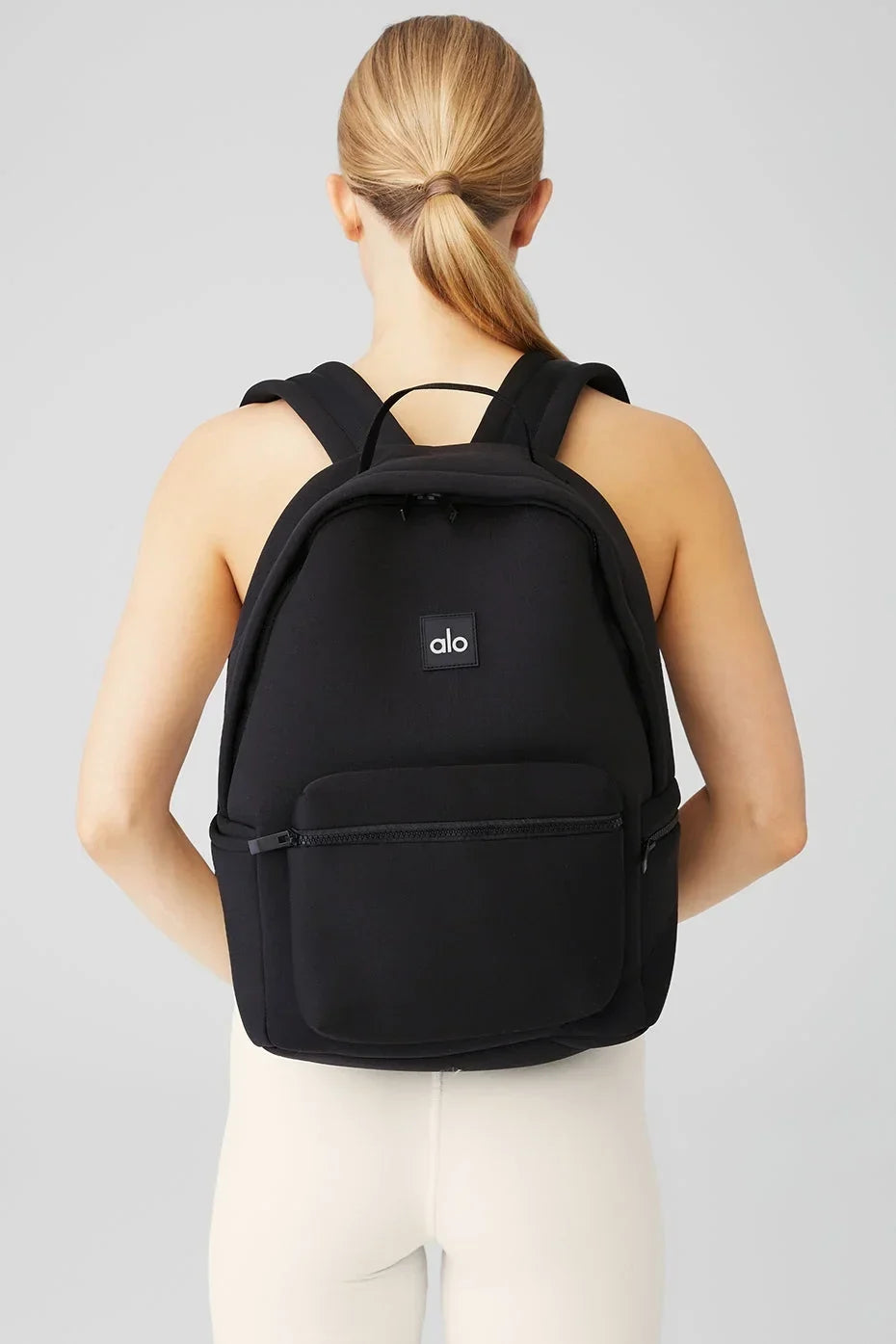 2026 NewAlo Yoga Stow Backpack in Black Neoprene with Detachable Pouch, Laptop Sleeve - Water-Resistant Sport Gym Backpack for Adults