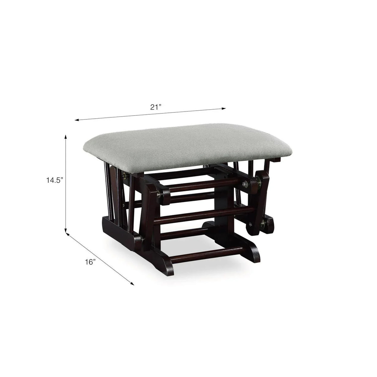 2026 NewBaby Relax Huntington Glider Rocker. Gray and Espresso
